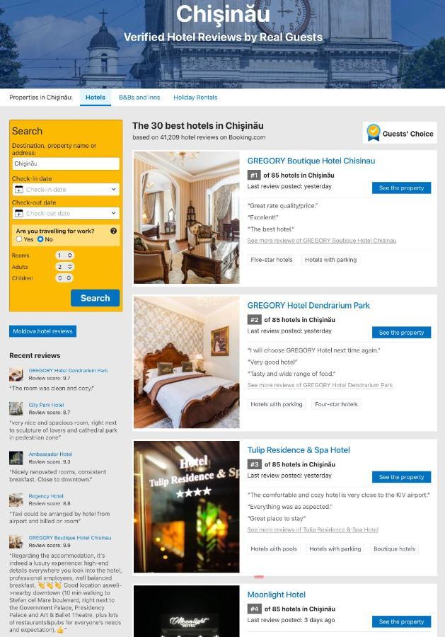 Gregory Boutique Hotel Chişinău Eksteriør billede